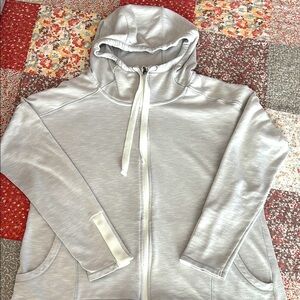 AVALANCHE ZIPPER HOODIE in Light Gray/white trim Size XL